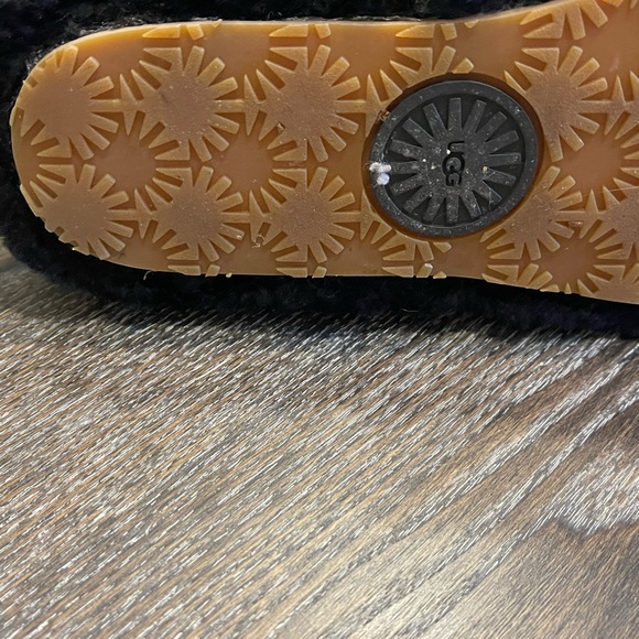 Ugg Black Fuzzy Sandals/Slippers-Sz-6 - Picture 8 of 9